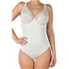 Selene, Body Donna in Pizzo dal Motivo Floreale, con Ferretto e Senza Imbottitura, Collezione Mariluz, Colore Terra, Coppa 3 C