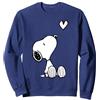 Peanuts Valentine Snoopy Felpa Cuore Felpa, Unisex per Adulti, Navy, S