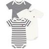 Petit Bateau A01tc Body a Righe a Maniche Corte Unisex - Bimbi 0-24 (Pacco da 3)