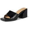 Amazon Essentials Platform Mule Sandals Donna, Similpelle Nera, 38.5 EU