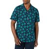 Amazon Essentials Camicia da resort da uomo in cotone con bottoni, maniche corte, foglia di palma blu navy, XL