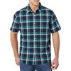 Amazon Essentials Camicia a Maniche Corte in Popeline Elasticizzato (Disponibile in Taglie Extra Forti) Uomo, Verde Blu Marino Motivo Quadri Medi, 5XL Plus