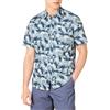 Amazon Essentials Camicia Slim-fit A Maniche Corte Con Bottoni E Stampa Uomo, Blu Marino Foglie Di Palma, L