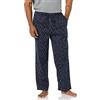 Amazon Essentials Pantaloni Pigiama in Popeline di Cotone dalla Linea Dritta con Coulisse ed Elastico in Vita Uomo, Blu Marino Motivo Cashmere, L