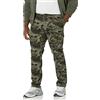 Amazon Essentials Pantaloni Cargo da Lavoro Elasticizzati a Taglio Dritto (Disponibili in Taglie Forti) Uomo, Verde Mimetica, 29W / 34L