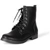 Amazon Essentials Combat Boots Stringati Donna, Nero, 35.5 EU