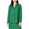 Amazon Essentials Camicetta Popover a Maniche Lunghe in Georgette dalla vestibilità Comoda Donna, Verde Floreale, XL