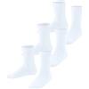 FALKE Family 3-Pack K So cotone tinta unita confezione di 3 paia, Calzini Unisex Bambini, Bianco White 2000, 31-34