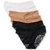 Amazon Essentials Mutandine in Pizzo Galloon Elasticizzato, Modelli Bikini, Hipster, Perizoma a Vita Alta Donna, Confezione da 6