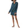 Amazon Essentials Pigiama Leggero in Flanella con Pantaloncini Donna, Blu Marino Verde Scuro Blackwatch Plaid, L