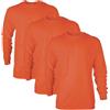 Gildan Ultra Cotton Long Sleeve T-Shirt, Style G2400, Multipack, Arancione (Confezione da 3), L (Pacco da 3) Uni-Adulto
