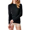 Damart T-Shirt con Collo Alto in Thermolactyl a Coste Felpate, Maniche Lunghe Nero XL