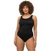 Ulla Popken Costume da Bagno, Fodera Extra Morbida, Arricciatura Laterale Donna, Nero, 54-60