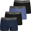 Athena Boxer (Set di 4) da Uomo, Blu/Nero/Blu Cina/Nero, XL