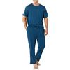 Amazon Essentials Pigiama con T-Shirt in Cotone Modal e Pantaloni a Tutta Lunghezza Uomo, Blu Scuro, XXS