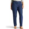 Lee Women's Plus-Size Relaxed Fit Side Elastic Tapered Leg Jean, Dark Indigo, 26W Petite