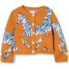 Amazon Essentials Cardigan in Maglia da Ragazza, Arancione Scuro, Zebra, XS