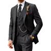 Bofan Abito Classico da Uomo, vestibilità Regolare, 3 Pezzi, Giacca in Lana Tweed a Spina di Pesce, Smoking, sposi da Sposa, Blazer, Pantaloni per Matrimonio, Grigio, S