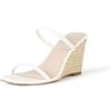 The Drop Sophia Sandalo da donna con zeppa e due cinturini, bianco e juta, 40 EU