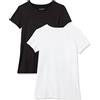 Amazon Essentials T-Shirt Tecnica Scollo V Elasticizzata Asciugatura Rapida (Anche in Taglie Forti) Donna, Pacco da 2