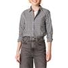 Amazon Essentials Camicia da donna a maniche lunghe con bottoni in popeline, vestibilità classica, motivo a quadretti, nero e bianco, M