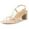 Amazon Essentials Sandali da donna con tacco a blocco, vernice beige, 40