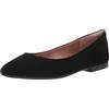Amazon Essentials Ballerine da donna a punta, in microcamoscio nero, 38