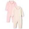 Amazon Essentials x Sofia Grainge Body a Maniche Lunghe in Jersey di Cotone Elasticizzato con Colletto a Volant Unisex - Bambini e ragazzi, Confezione da 2