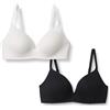 Amazon Essentials Bralette foderata in cotone Donna, Pacco da 2, Bianco/Nero, 4E