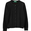 United Colors of Benetton Maglia Coreana M/L 1C19D502P Maglione Cardigan, Nero, S Donna