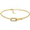 Amazon Essentials Bracciale A Maglie Pavé In Argento Sterling Dorato