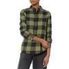 Amazon Essentials Camicia da donna in flanella a quadri leggera a maniche lunghe con vestibilità classica, motivo a quadri nero oliva, XS