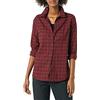 Amazon Essentials Camicia da Donna in Flanella Leggera a Quadri a Maniche Lunghe, vestibilità Classica, Nero Rosso a Quadri, XXL