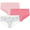 Petit Bateau Set di Mutandine per Bambini in Cotone a Vita Alta, Stampa Floreale