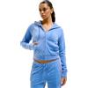 Juicy Couture Felpa da Donna Madison con Cappuccio e Cerniera in Velluto, Regatta Lavata, XS