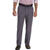 Haggar Pantaloni da Uomo, vestibilità Classica, Parte Anteriore Piatta, Vita espandibile, Grigio Scuro, 40W x 32L