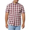 Amazon Essentials Camicia in Popeline a Maniche Corte Slim Uomo, Rosso A Quadretti, XL