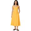 Amazon Essentials Abito Longuette da Donna Fit & Flare in Popeline di Cotone, con Spalline Sottili, Giallo Dorato, XL