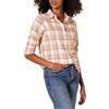 Amazon Essentials Camicia da donna a maniche lunghe leggera in flanella scozzese con vestibilità classica, a quadri rosa pallido, L