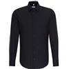 Seidensticker Business Hemd Slim Fit Bügelfrei Kent Langarm, Camicia Uomo, Nero (Schwarz), 43