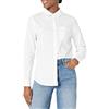 Amazon Essentials Camicia da donna in popeline a maniche lunghe con bottoni, vestibilità regolare, bianco, S