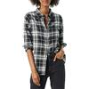 Amazon Essentials Camicia da donna in flanella a quadri leggera a maniche lunghe, vestibilità classica, a quadri neri e bianchi, taglia XS