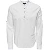 ONLY & SONS Onscaiden LS Half Placket Linen Shirt, Camicia Uomo, Bianco, S