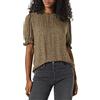 Amazon Essentials Blusa Chemisier Corta con Maniche A Sbuffo in Twill Fluido Donna, Cammello Micro Maculata, L