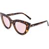 CLANDESTINE - Occhiali da Sole Gatto 7 Habana Rose - Lenti a Specchio Rosa Polarizzati e Montatura in Acetato - Occhiali da Sole Unisex - Smart Vision Technology - Più Nitidezza e Meno Riflessi