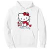 Sanrio Personaggio di Hello Kitty Cherry Classic Felpa con Cappuccio, Unisex per Adulti, Bianco, L