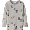 NAME IT Nmmwang Wool Rib LS Top AOP, Nacreous Cloud, 104 Bambini e Ragazzi
