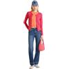 United Colors of Benetton Maglia Coreana M/L 1091d5558, Maglione Cardigan Donna, Rosso Magenta 12e, XS