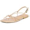 Amazon Essentials Strappy Flat Sandals Donna, Beige Vernice, 38.5 EU