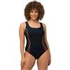 Ulla Popken Costume da Bagno con Bordure, Fascia sotto Il Seno e Fodera sul Davanti Blu Notte Scuro 48 747874133-48